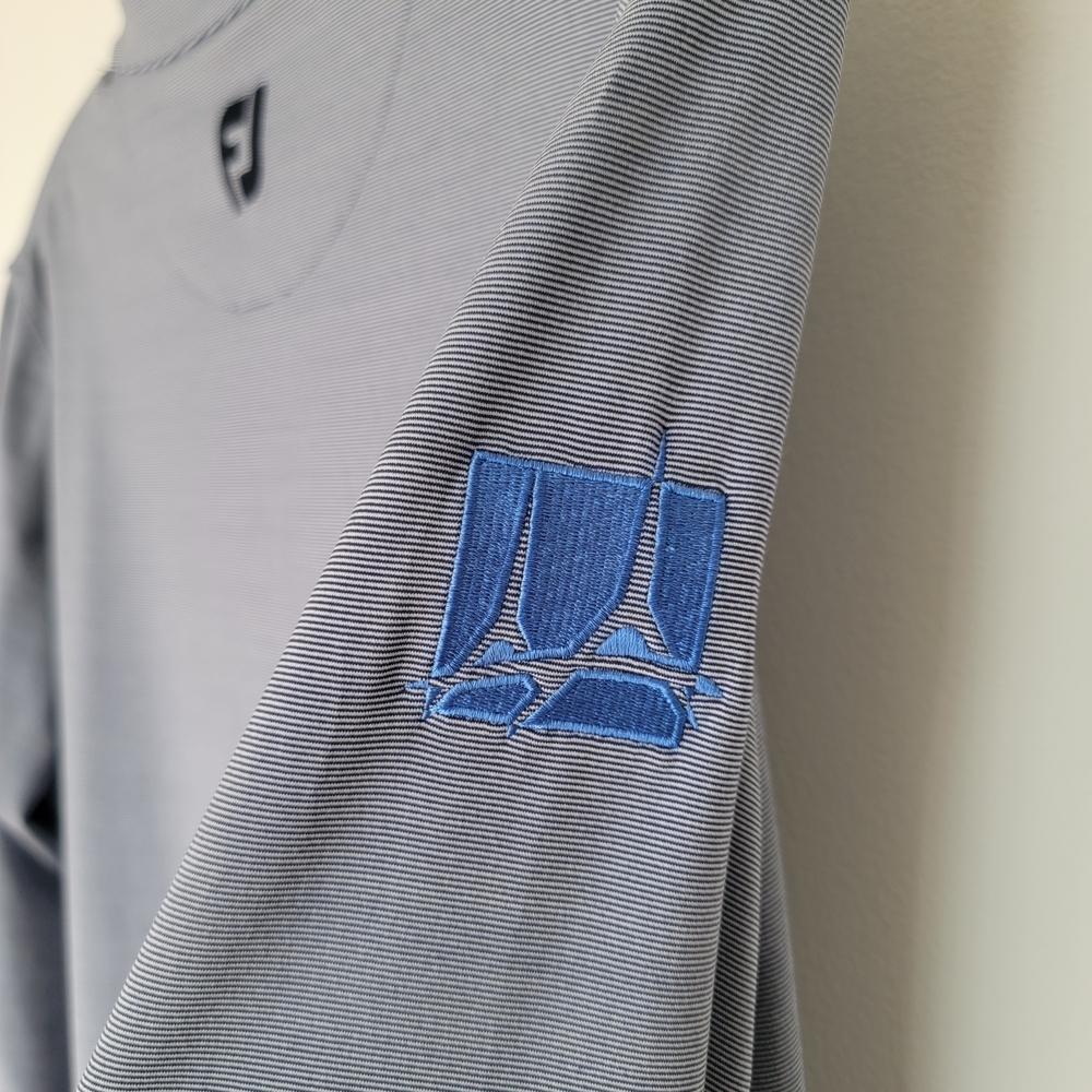 FootJoy Men's Heather Slate Quarter-Zip Pullover - Picture 7 of 8